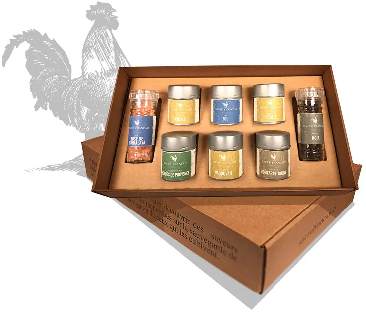 Coffrets Sacré français - Coffret cadeau - Frenchy - Le coffret Frenchy est un clin d’œil à la gastronomie française, riche d'influences multiples qui nous fait découvrir une cuisine ouverte sur le monde.