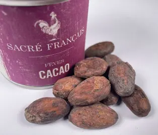 Épices Sacré français - Épice entière - Fèves - Cacao - Terreuses, douces-amères et odorantes, les fèves de cacao offre une saveur bien différente du chocolat.