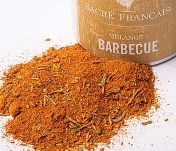 Épices Sacré français - Mélange d’épices - Barbecue - Parfaite pour des grillades savoureuses. Ajoute une touche fumée, sucrée et épicée à vos plats grillés, leur donnant un arôme délicieux et une saveur caractéristique de barbecue.