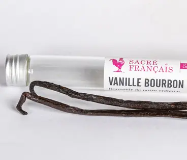 Vanilles Sacré français - Gousse - Madagascar - Vanille Bourbon - La vanille gourmet Bourbon est la plus connue mais également la plus produite.Son taux de vanilline est simplement exceptionnel. Elle est à juste titre réputée pour ses qualités olfactives et gustatives.Elle développe des arômes fruités, boisés et épicés.