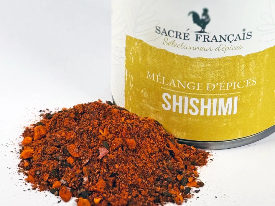 Épices Sacré français - Mélange d’épices - Shishimi - Mélange traditionnel japonais, composé de sept épices qui offre une explosion de saveurs et de textures.